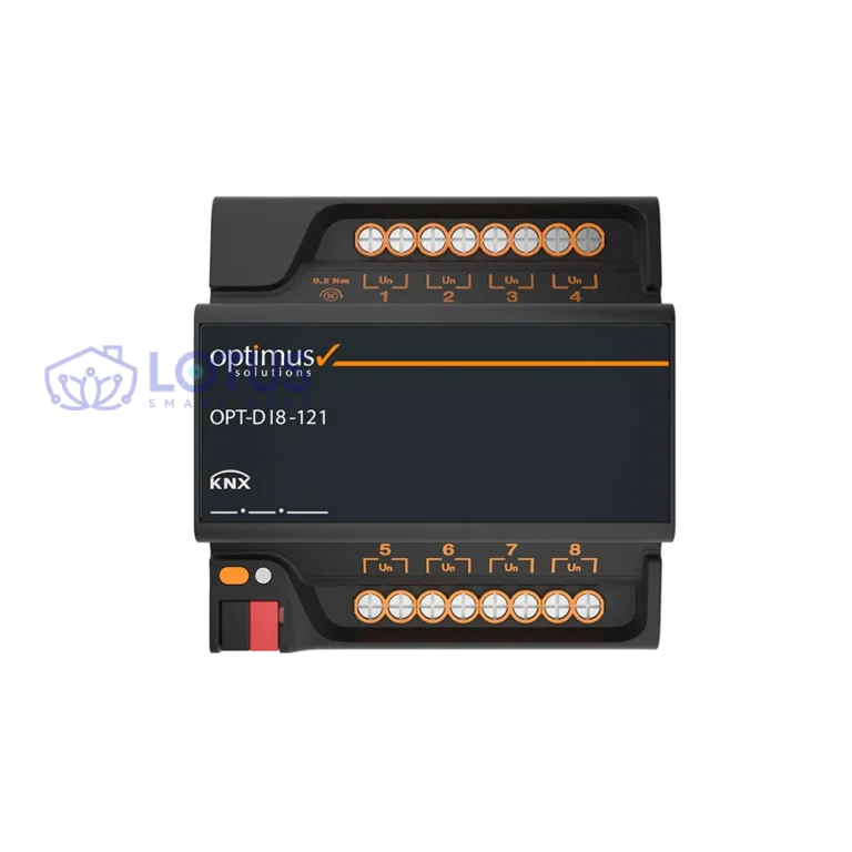 ماژول ورودی دیجیتال 230 ولت 8 کاناله اوپتیموس راهکار مطمئن برای کنترل روشنایی، پرده ‌های برقی یا تجهیزات الکتریکی